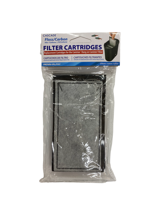 Penn Plax Cascade Hang On Canister Filter Carbon Cartridge 3 Pk Part#CCFH3C3