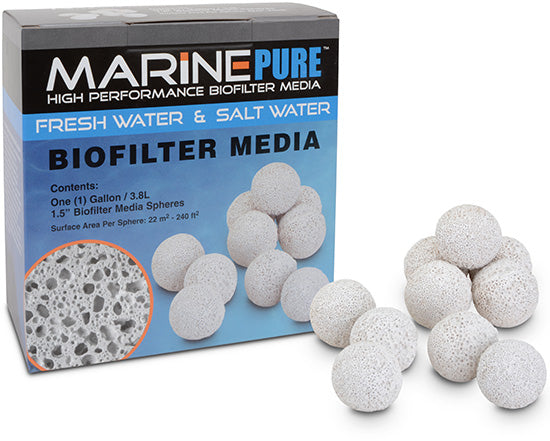 Marine Pure High Performance Biofilter Media Sphere 1 Gallon 3.8 L