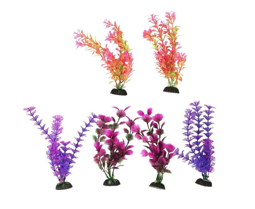 Penn Plax  8" Aqua Plants Assorted Colors Pack of 6  Part # PBP2M