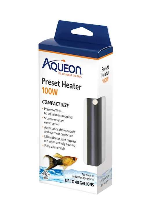 Aqueon Preset Aquarium Heater 100 Watt Part# 100106252