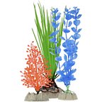 GloFish Multi Pack Aquarium Plants Orange Green & Blue Part # AQ-78405