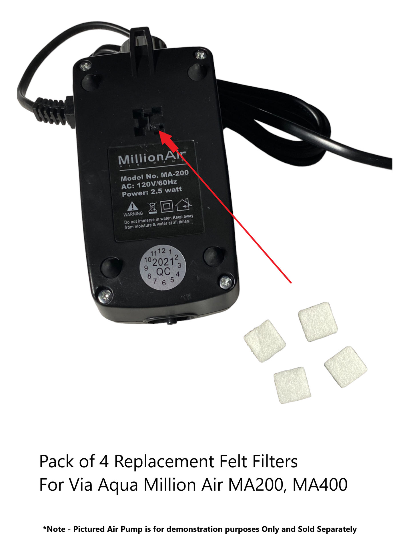 Via Aqua Million Air 200,400 Air Pump Air Filter Replacements