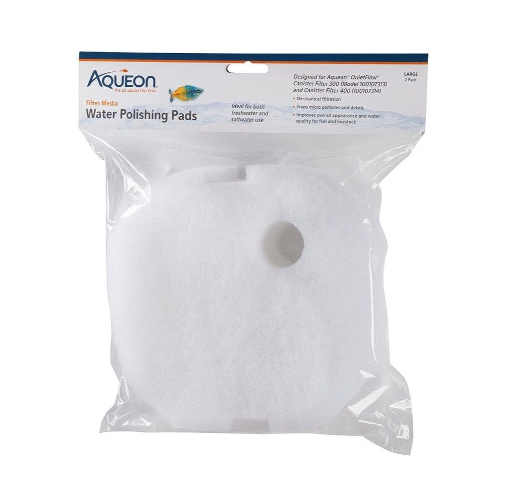 Aqueon Quiteflow Canister Filter 300 & 400 Polishing Pads(2 Pack) Part#100528550