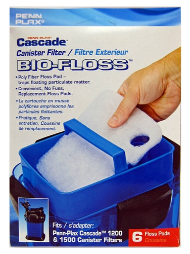 Penn Plax Cascade 1200 & 1500 Bio-Floss Pads 6 pack Part# CCF331