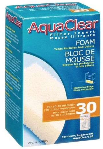 Fluval AquaClear 30 Filter Foam for 10-30 gallon aquariums Part # A605